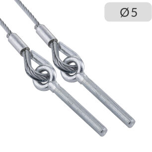 Liny nośne 5mm zakończenie typu śruba M10