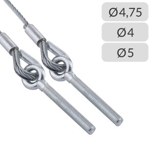 Liny nośne 4-5mm zakończenie typu śruba M10