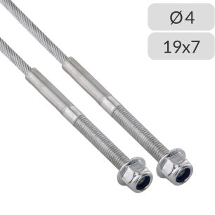 Liny nośne 4mm splot 19x7 zakończone gwintem M8