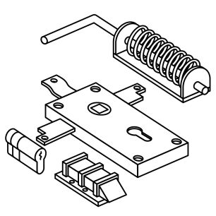 Zamki klamki rygle zasuwy