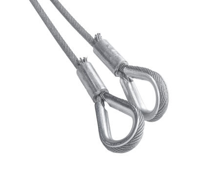 Komplet lin stalowych ocynkowanych 4mm L=6500mm zakończonych kauszą nr kat. K-4-19x7-6,5