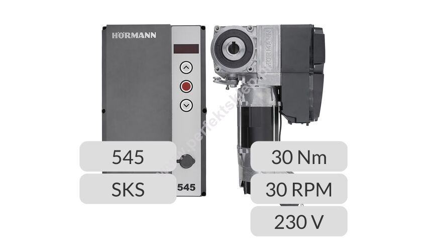 Zestaw napęd osiowy nasadowy WA500 30RPM 30Nm 230V z centralą 545 i SKS Hormann