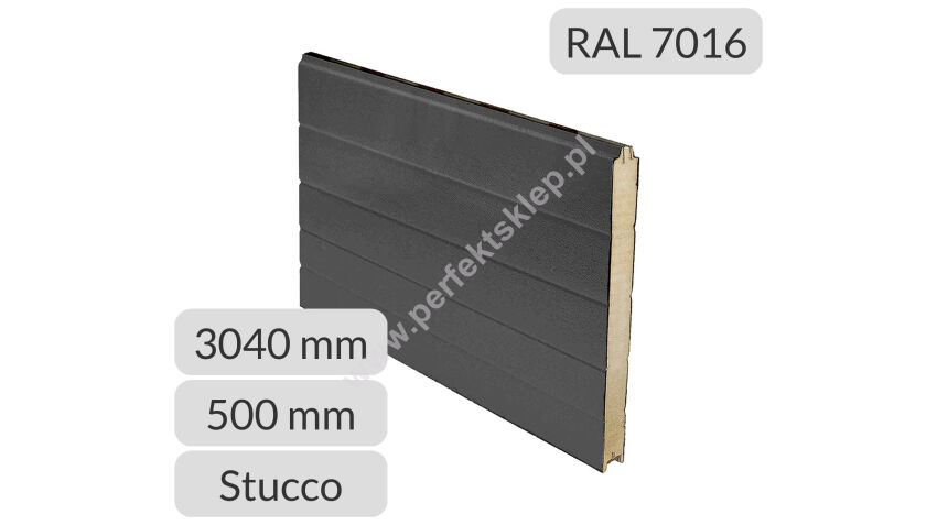 Panel przemysłowy symetryczny 3040*500*40mm RAL 7016/9010 Tecsedo