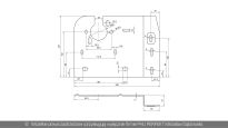 Podpora boczna wspornik prawy odległość do osi otworu 152mm Wiśniowski nr kat. 66539 - rysunek techniczny (wymiary)