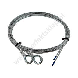 Liny stalowe ocynkowane 4mm L=4000mm typ K zestaw do bramy PerfektSklep nr kat. LS-2*4x4000K