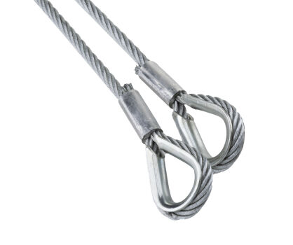 Komplet lin stalowych ocynkowanych 3mm L=5500mm zakończonych kauszą nr kat. K-3-6x19-5,5
