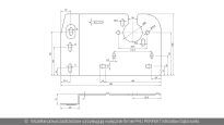 Podpora boczna wspornik lewy odległość do osi otworu 127mm Wiśniowski nr kat. 66538 - rysunek techniczny (wymiary)