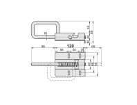 Zestaw 10szt. Rygiel zasuwa do bramy - przesuw 65mm Kowal nr kat. KW-23 - 2