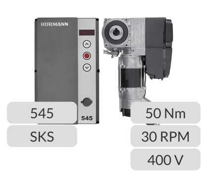 Zestaw napęd osiowy nasadowy WA500 30RPM 50Nm 400V z centralą 545 i SKS Hormann