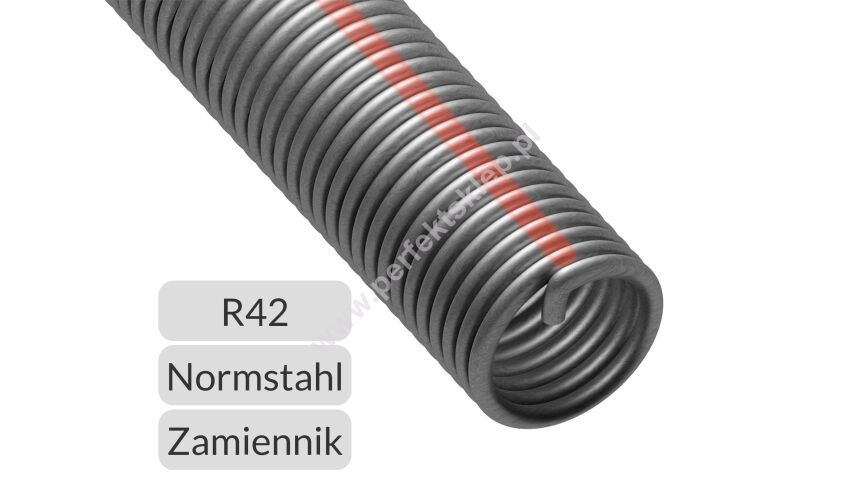 Sprężyna prawoskrętna R42 do bramy garażowej Normstahl zamiennik nr kat. 227-R42-Z