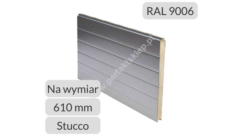 Panel przemysłowy symetryczny H=610 RAL 9006/9010 Tecsedo cena metra bieżącego