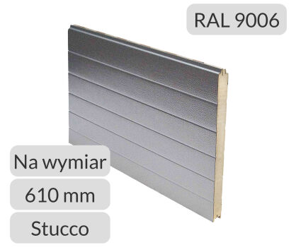 Panel przemysłowy symetryczny H=610 RAL 9006/9010 Tecsedo cena metra bieżącego