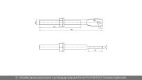 Śruba M12 160mm mocowania sprężyn do bram uchylnych Wiśniowski nr kat. 54460 - rysunek techniczny (wymiary)