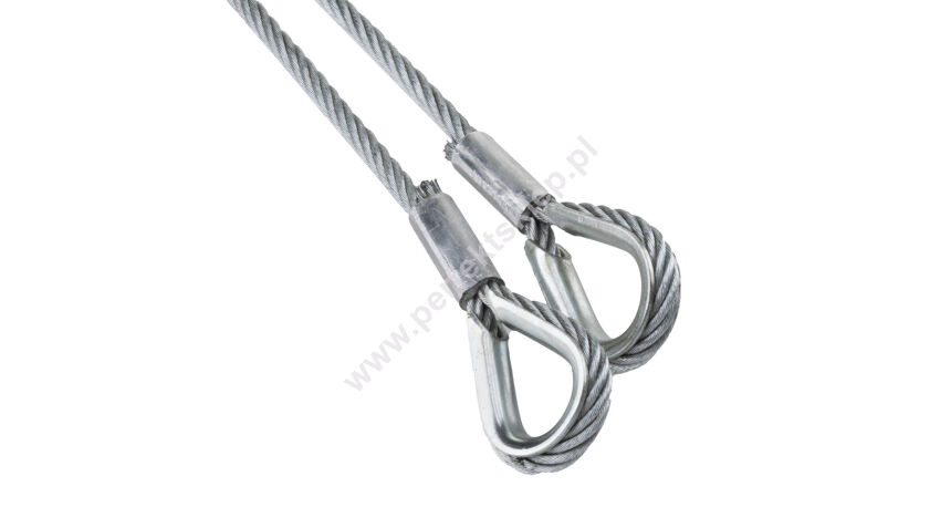 Komplet lin stalowych ocynkowanych 3mm L=4500mm zakończonych kauszą nr kat. K-3-7x19-4,5
