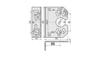 Podpora otwarta 4mm odległość do osi otworu 86mm na wał Kowal nr kat. KW-11-56