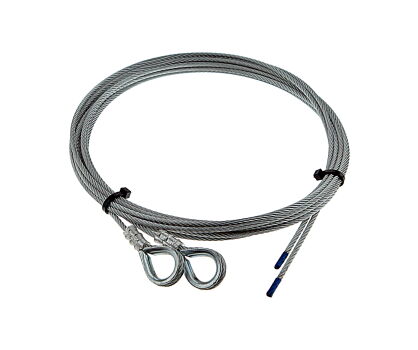 Liny stalowe ocynkowane 4mm L=5000mm typ K zestaw do bramy PerfektSklep nr kat. LS-2*4x5000K
