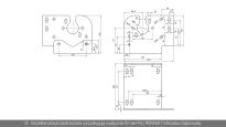 Podpora boczna wspornik lewy odległość do osi otworu 111mm Wiśniowski nr kat. 64902 - rysunek techniczny (wymiary)