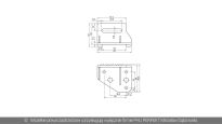 Wspornik górny rolki lewy do bramy ISO40 Novoferm nr kat. 30368L - rysunek techniczny (wymiary)