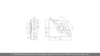 Podpora 2,5mm odległość do osi otworu 67mm na wał 25,4mm Flexi Force nr kat. 310-67NL - rysunek techniczny (wymiary)