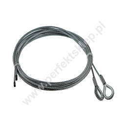 Liny stalowe 3mm L=4000mm okute zakończone kauszą PerfektSklep nr kat. LS-2*3x4000k