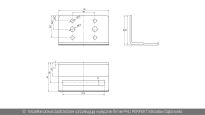 Wspornik górny rolki do bramy ISO20 Novoferm nr kat. 11400074 - rysunek techniczny (wymiary)