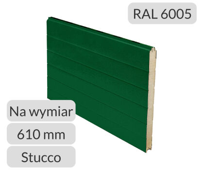 Panel przemysłowy symetryczny H=610 RAL 6005/9010 Tecsedo cena metra bieżącego