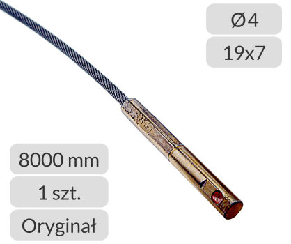 Lina stalowa 4mm L=8000mm typ prowadzenia L, LD bramy przemysłowe Hormann nr kat. 3095593