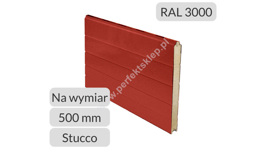 Panel przemysłowy symetryczny H=500 RAL 3000/9010 Tecsedo cena metra bieżącego