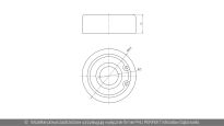 Rolka nośna do szyny 50mmx55mm bramy przesuwnej EKO Wiśniowski nr kat. 10582 - rysunek techniczny (wymiary)