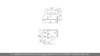 Wspornik górny rolki prawy do bramy ISO40 Novoferm nr kat. 30369R - rysunek techniczny (wymiary)