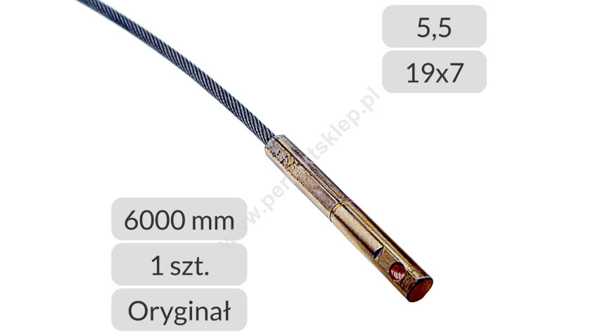 Lina stalowa 5,5mm L=6000mm typ prowadzenia L LD bramy przemysłowe Hormann nr kat. 3095601