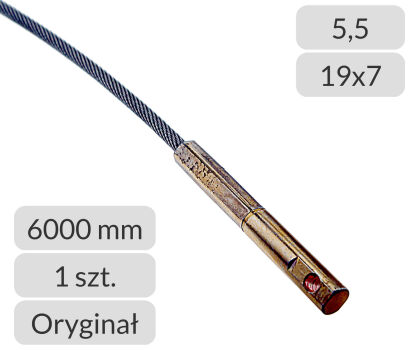 Lina stalowa 5,5mm L=6000mm typ prowadzenia L, LD bramy przemysłowe Hormann nr kat. 3095601