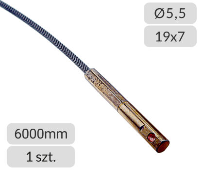 Lina stalowa 5,5mm L=6000mm typ prowadzenia L, LD bramy przemysłowe Hormann nr kat. 3095601