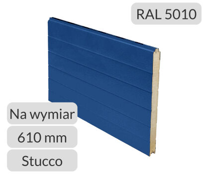 Panel przemysłowy symetryczny H=610 RAL 5010/9010 Tecsedo cena metra bieżącego
