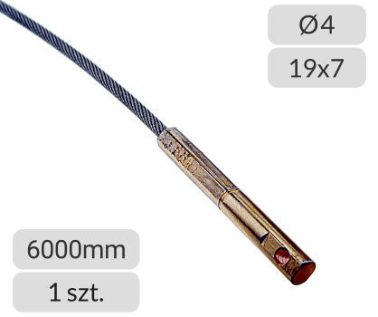 Lina stalowa 4mm L=6000mm typ prowadzenia L, LD bramy przemysłowe Hormann nr kat. 3095592