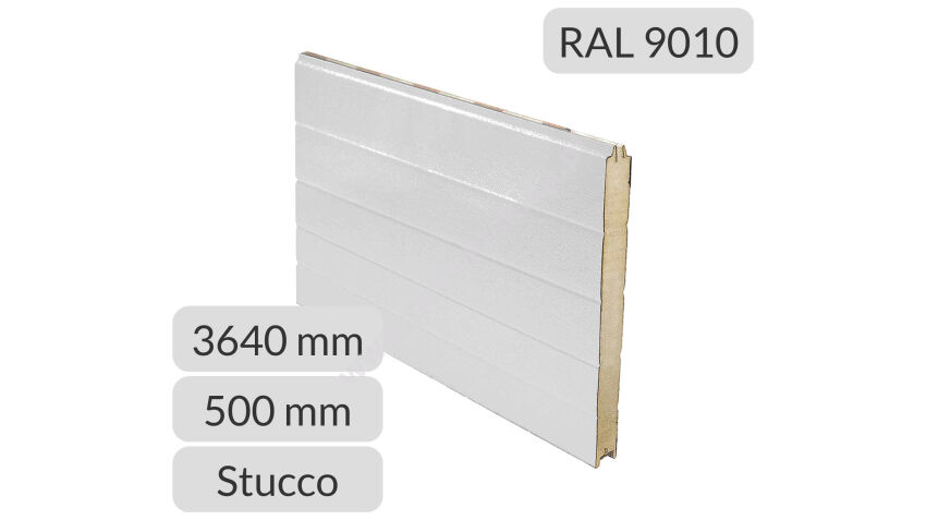 Panel przemysłowy symetryczny 3640*500*40mm RAL 9010/9010 Tecsedo
