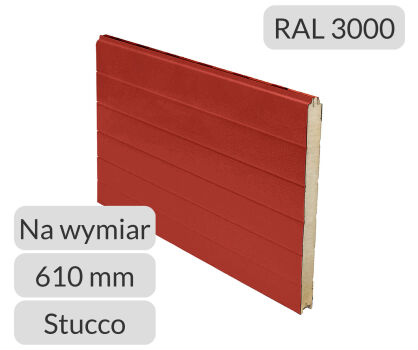 Panel przemysłowy symetryczny H=610 RAL 3000/9010 Tecsedo cena metra bieżącego