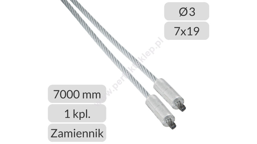Komplet lin stalowych ocynkowanych 3mm L=7000mm do bram przemysłowych Crawford Assa Abloy zamiennik nr kat. SCR-3-7x19-7
