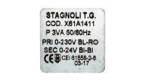 Transformator 24AC 3VA do semaforów Apollo LED 230V Stagnoli nr kat. X61A1411