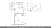 Podpora boczna wspornik prawy odległość do osi otworu 86mm Wiśniowski nr kat. 64899 - rysunek techniczny (wymiary)