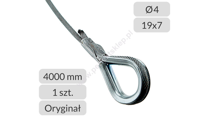 Lina stalowa 4mm L=4000mm do bram przemysłowych Hormann nr kat. 3095586