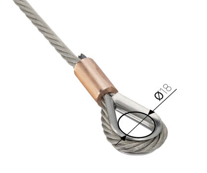 Zakończenie okucie liny stalowej nierdzewnej typu KH - kausza INOX przemysł Hormann PerfektSklep nr kat. PS-U3-KH-INOX