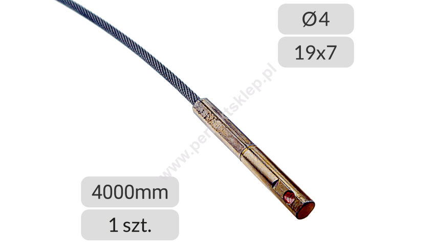 Lina stalowa 4mm L=4000mm typ prowadzenia L, LD bramy przemysłowe Hormann nr kat. 3095591