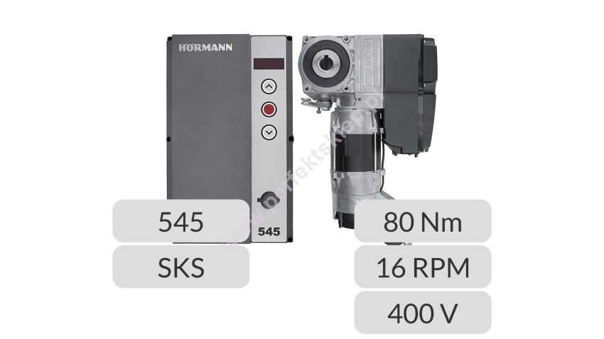 Zestaw napęd osiowy nasadowy WA500 16RPM 80Nm 400V z centralą 545 i SKS Hormann