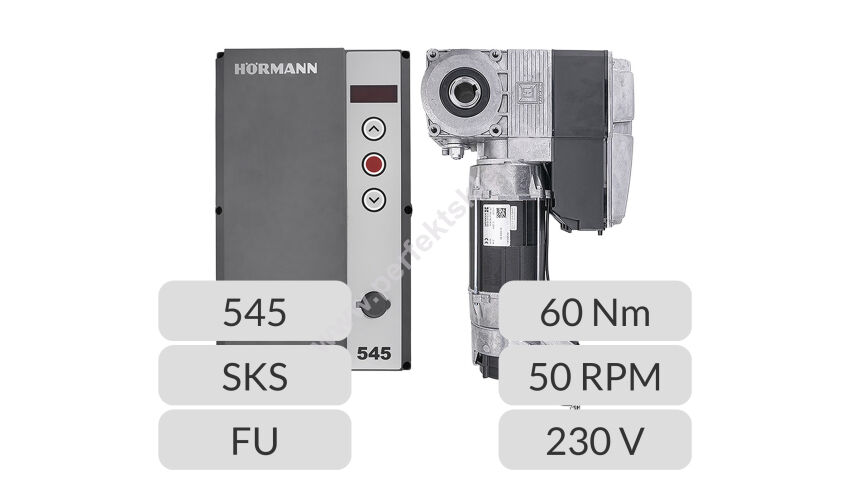 Zestaw napęd osiowy nasadowy WA500FU 50RPM 60Nm 230V z centralą 545 i SKS Hormann