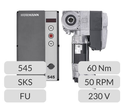 Zestaw napęd osiowy nasadowy WA500FU 50RPM 60Nm 230V z centralą 545 i SKS Hormann