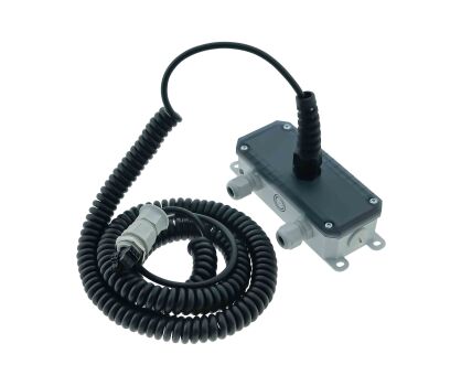 Przewód spiralny 4 żyłowy spirala 850mm z puszką i płytką połączeniową PCB Gfa Elektromaten nr kat. 20002340.00002N