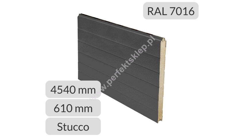 Panel przemysłowy symetryczny 4540*610*40mm RAL 7016/9010 Tecsedo