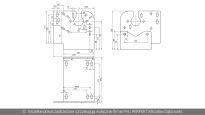 Podpora boczna wspornik prawy odległość do osi otworu 152mm Wiśniowski nr kat. 64905 - rysunek techniczny (wymiary)