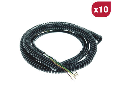 Zestaw 10szt. Przewód spiralny 5*0,25mm² 1000mm+1000mm+1500mm 4 krotne wydłużenie FlexiForce nr kat. 1113926